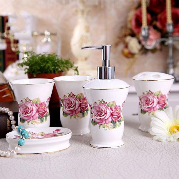 rose pattern ceramic bathroom five-piece suit bathroom accessories set european wedding gift garden supplies kit
rose pattern ceramic bathroom five-piece suit bathroom accessories set european wedding gift garden supplies kit