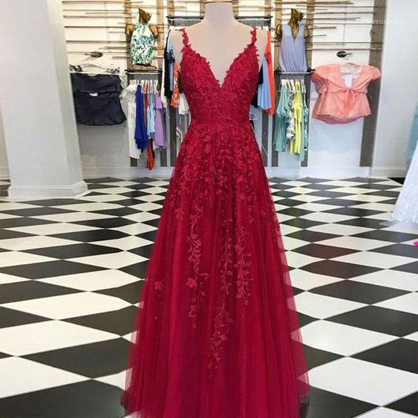 party dresses spaghetti straps lace appliques tulle long prom 2021 backless dress elegant a-line evening gown1, White;black
party dresses spaghetti straps lace appliques tulle long prom 2021 backless dress elegant a-line evening gown1, White;black