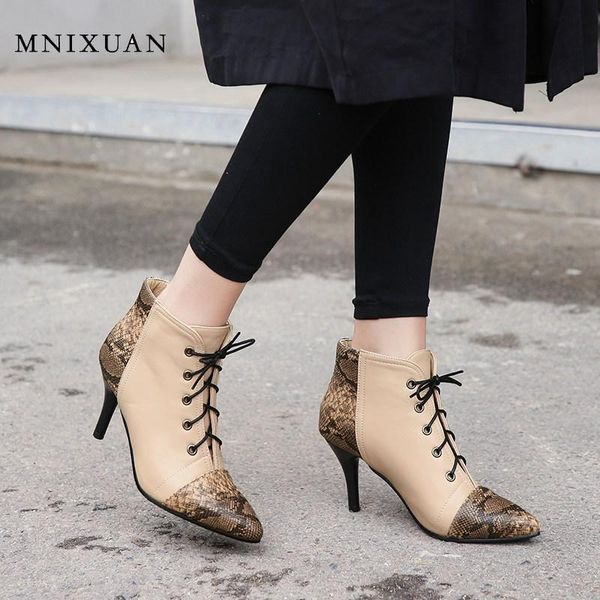 boots mnixuan classics autumn winter ankle for women snake skin ladies booties 2021 pu lace up thin high heels size 42, Black
boots mnixuan classics autumn winter ankle for women snake skin ladies booties 2021 pu lace up thin high heels size 42, Black
