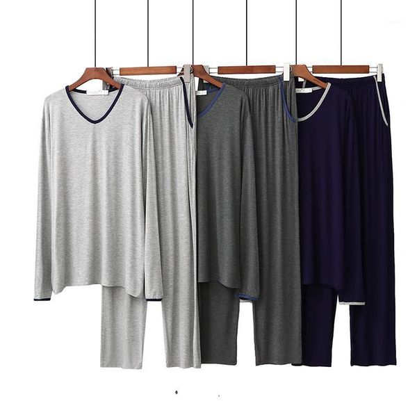 men's spring autumn new modal pajamas long sleeve long pant sleepwear pyjama set cotton winter male nightwear pijama hombre 20211, Black;brown
men's spring autumn new modal pajamas long sleeve long pant sleepwear pyjama set cotton winter male nightwear pijama hombre 20211, Black;brown