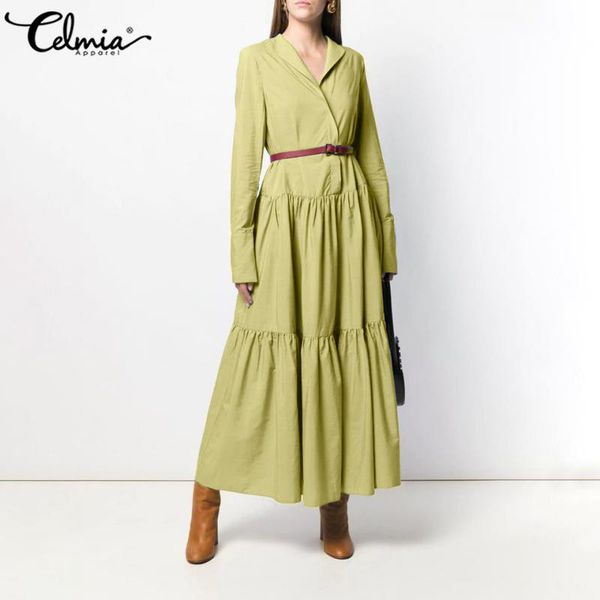 2021 autumn women fashion long sleeve ruffles maxi dress party dresses vestidos celmia casual loose office lapel plus size dress, Black;gray
2021 autumn women fashion long sleeve ruffles maxi dress party dresses vestidos celmia casual loose office lapel plus size dress, Black;gray
