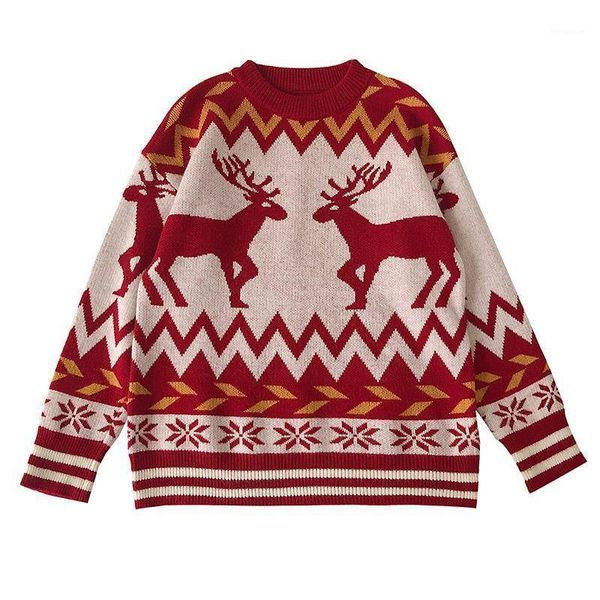 fannic 2020 winter christmas deer jacquard loose red blue o-neck knitted sweater women1, White;black
fannic 2020 winter christmas deer jacquard loose red blue o-neck knitted sweater women1, White;black
