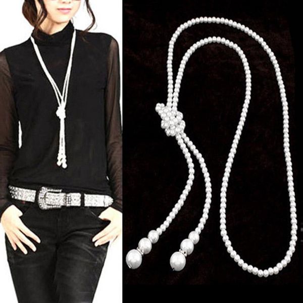 chokers fashion long beads chain pearl necklace for women simulated statement pendant female jewelry gift, Golden;silver
chokers fashion long beads chain pearl necklace for women simulated statement pendant female jewelry gift, Golden;silver
