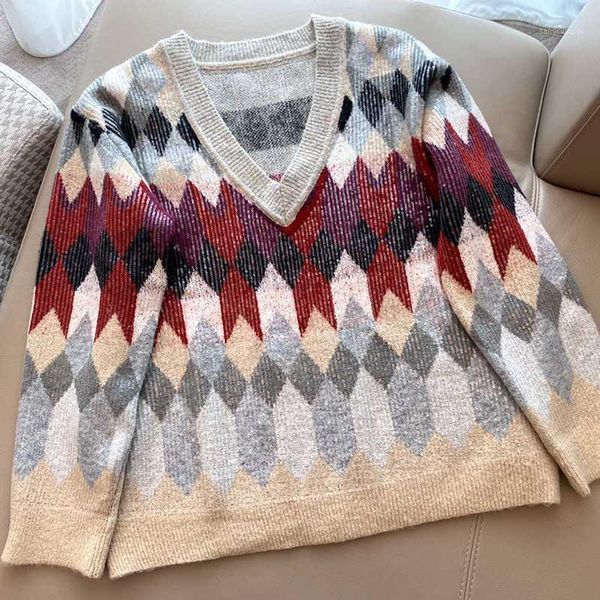 designer luxury acrylic casual sweater for women 2019 fashion long sleeve loose plaid pullovers for lady1, White;black
designer luxury acrylic casual sweater for women 2019 fashion long sleeve loose plaid pullovers for lady1, White;black