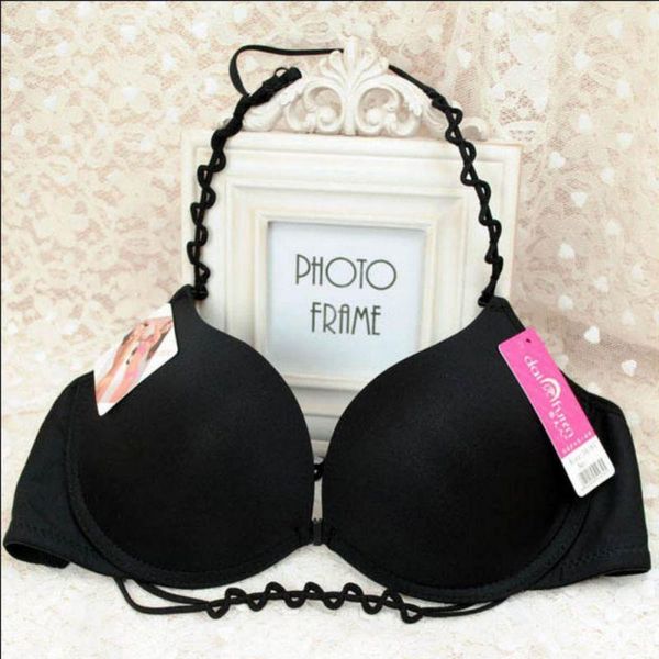 convertible halter straps padded bra brassieres women front closure push up bras1, Red;black
convertible halter straps padded bra brassieres women front closure push up bras1, Red;black