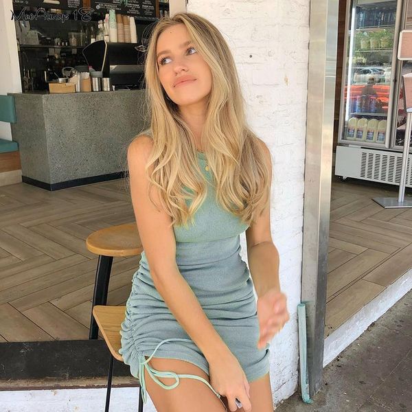 sleeveless knitted bodycon dress women ruched summer dress 2021 beige green mini casual office dress drawstring, Black;gray
sleeveless knitted bodycon dress women ruched summer dress 2021 beige green mini casual office dress drawstring, Black;gray