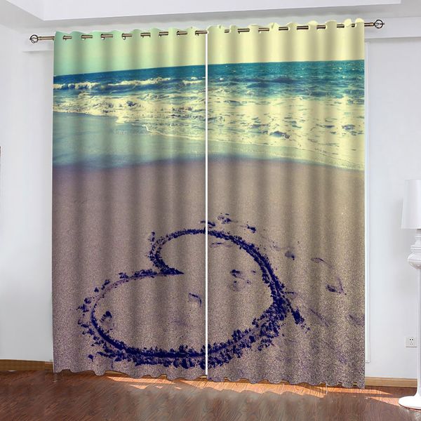 custom 3d curtain fabric blue beach heart curtains 3d window curtain for living room
custom 3d curtain fabric blue beach heart curtains 3d window curtain for living room