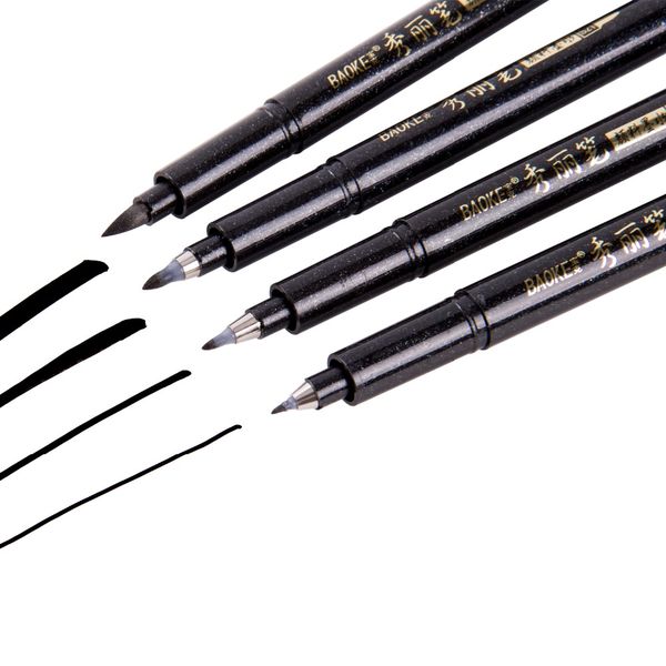 baoke quality 4pcs black color signature pen calligraphy pen multi function writing art markers office school art supplies, Black;red
baoke quality 4pcs black color signature pen calligraphy pen multi function writing art markers office school art supplies, Black;red