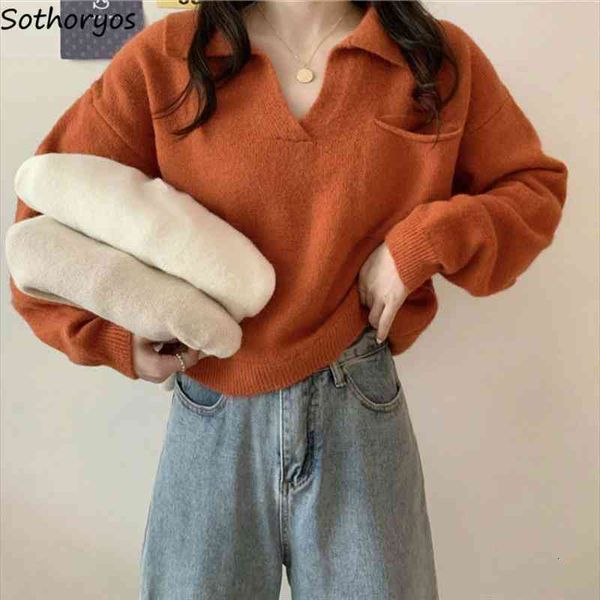 women pullovers sweater solid v-neck slim trendy females leisure chic elegant loose knitted long sleeve korean style outwear, White;black
women pullovers sweater solid v-neck slim trendy females leisure chic elegant loose knitted long sleeve korean style outwear, White;black