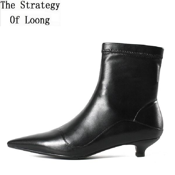 boots winter fashion slim pointed toe women plush genuine leather ankle stretch spring autumn lady nubuck short lazy 1911, Black
boots winter fashion slim pointed toe women plush genuine leather ankle stretch spring autumn lady nubuck short lazy 1911, Black