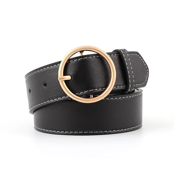 women's fashion pu leather gold silver color buckle belt trend solid color round buckle wide waistbelt wild lady decorative belt, Black;brown
women's fashion pu leather gold silver color buckle belt trend solid color round buckle wide waistbelt wild lady decorative belt, Black;brown