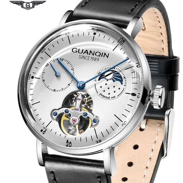 wristwatches mens watches guanqin gj16117 3d curver luxury skeleton watch automatic mechanical moon phase leather tourbillon wristwatch, Slivery;brown
wristwatches mens watches guanqin gj16117 3d curver luxury skeleton watch automatic mechanical moon phase leather tourbillon wristwatch, Slivery;brown