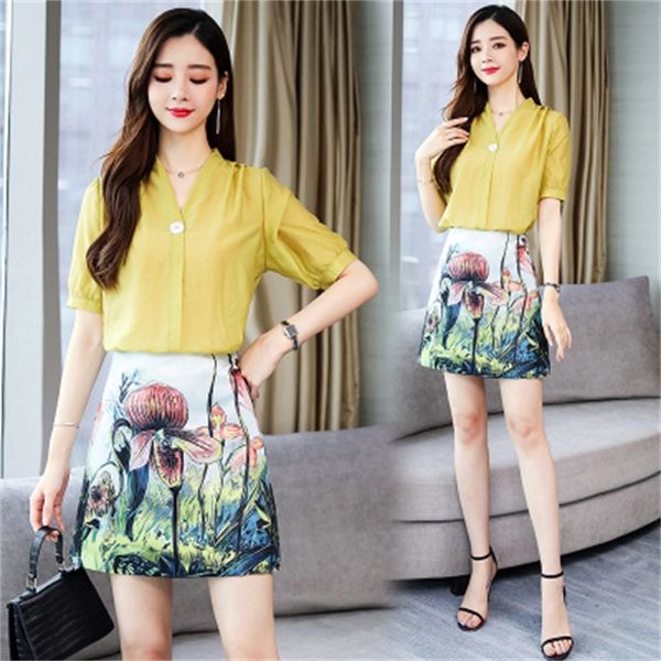 printing floral and skirt feminine spring two summer clothes femme deux pieces w4ho, White
printing floral and skirt feminine spring two summer clothes femme deux pieces w4ho, White