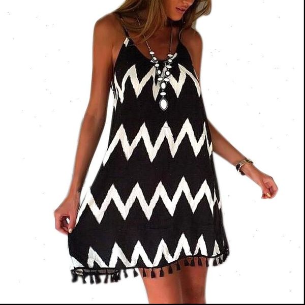 new loose wavy backless sling chiffon dress black white chiffon mid dress with tassel beach summer style bikini up, Black;gray
new loose wavy backless sling chiffon dress black white chiffon mid dress with tassel beach summer style bikini up, Black;gray