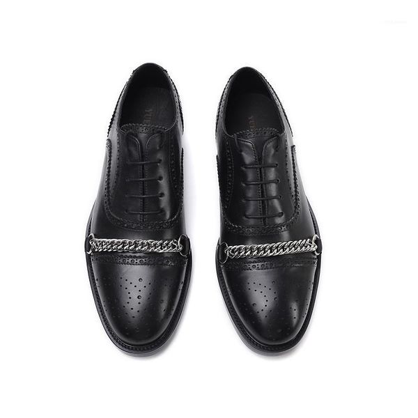 dress shoes lace-up brock men's metal chain cowhide trend joker british fashion business casual shoes1, Black
dress shoes lace-up brock men's metal chain cowhide trend joker british fashion business casual shoes1, Black
