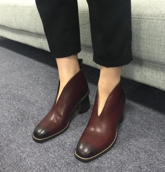boots 2021 spring fashioin red brown leather women ankle deep v front slip on knight 6cm high heel size 41, Black
boots 2021 spring fashioin red brown leather women ankle deep v front slip on knight 6cm high heel size 41, Black
