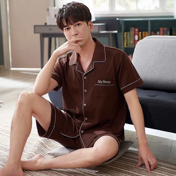 summer modal men pajamas set solid short sleeve sleepwear plus size -4xl male nightwear, Black;brown
summer modal men pajamas set solid short sleeve sleepwear plus size -4xl male nightwear, Black;brown