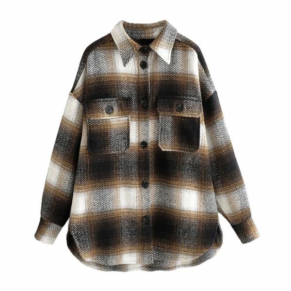 elegant sweet plaid wool shirts ladies'fashionable ladies' pockets turn-down collar check out cute jacket girls fancy streetwear c, Black;brown
elegant sweet plaid wool shirts ladies'fashionable ladies' pockets turn-down collar check out cute jacket girls fancy streetwear c, Black;brown