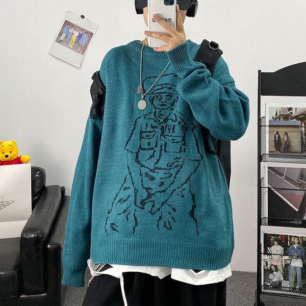 autumn sweater men's loose lazy thick round neck long-sleeved sweater printed character ins pullover winter bottoming top, White;black
autumn sweater men's loose lazy thick round neck long-sleeved sweater printed character ins pullover winter bottoming top, White;black