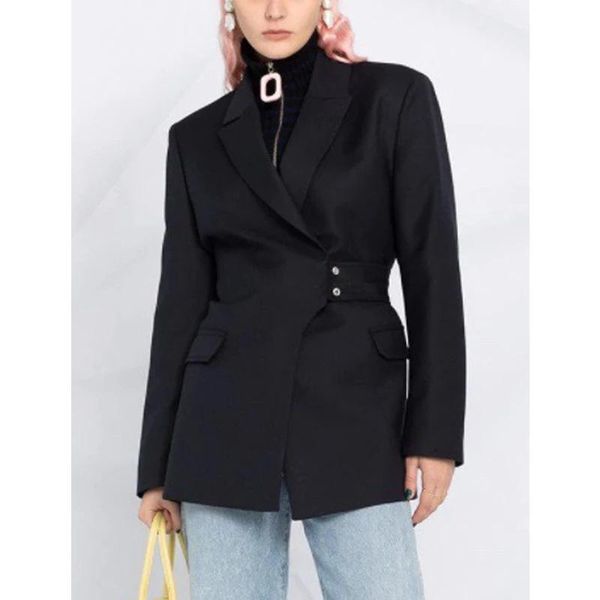 12.25 2021 winter fashion high street belt decoration casual comfortable loose wool blend blazer coat female, White;black
12.25 2021 winter fashion high street belt decoration casual comfortable loose wool blend blazer coat female, White;black