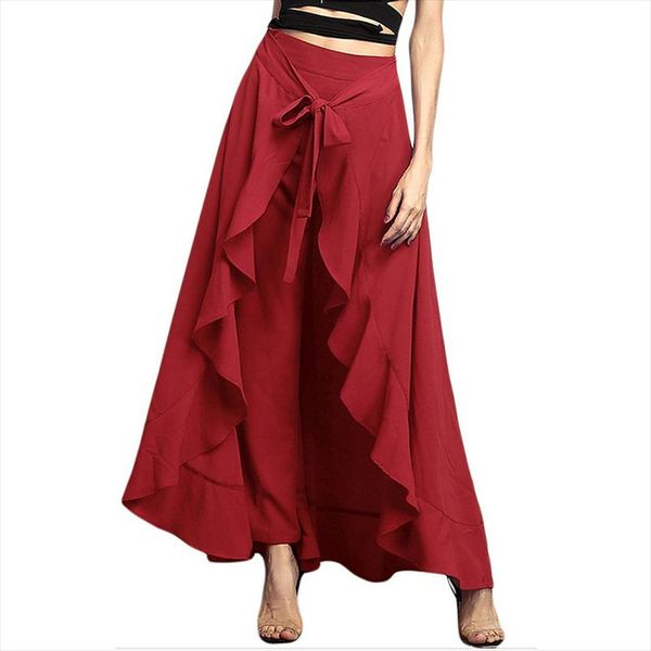 elegant fashion bow wide leg pants women pants lotus ruffle irregular skirt trousers high waist lace up new, Black;white
elegant fashion bow wide leg pants women pants lotus ruffle irregular skirt trousers high waist lace up new, Black;white