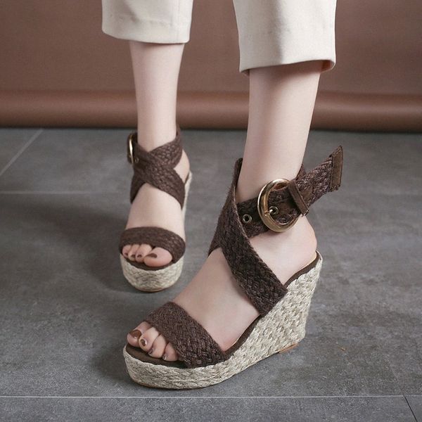 bohemian women's shoes open toe woven hemp cake thick platform waterproof platform high heel wedge with new roman sandals #oj1q
bohemian women's shoes open toe woven hemp cake thick platform waterproof platform high heel wedge with new roman sandals #oj1q