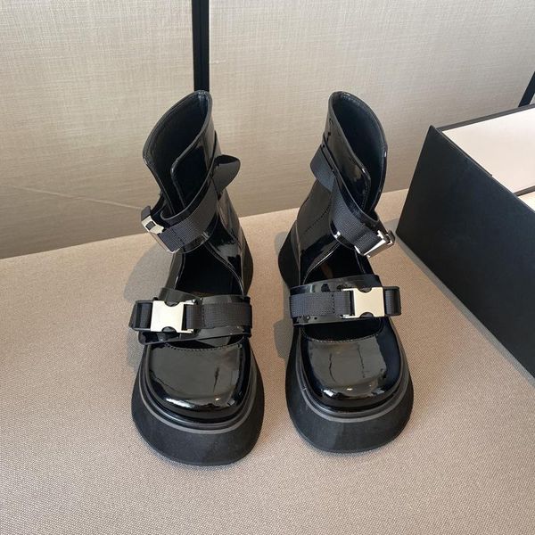 women's shoes casual high heel comfortable wedge round toe belt buckle high heels single shoes -8998-5, Black
women's shoes casual high heel comfortable wedge round toe belt buckle high heels single shoes -8998-5, Black