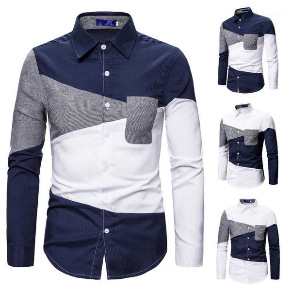 casual men's shirt striped splicing long sleeve mens dress shirts slim fit blouse men white navy1, White;black
casual men's shirt striped splicing long sleeve mens dress shirts slim fit blouse men white navy1, White;black