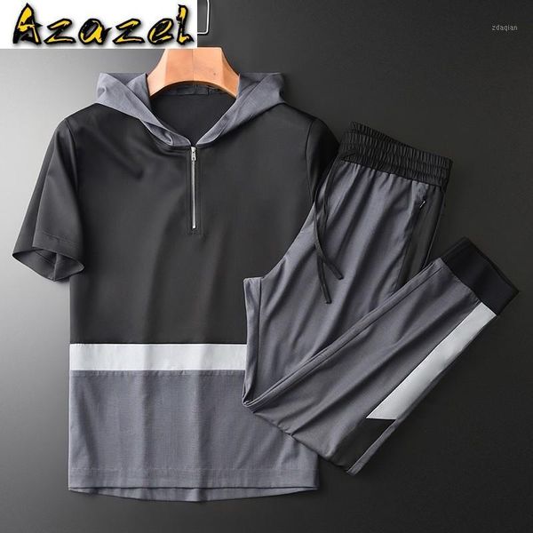 men's tracksuits azazel hooded summer mens sets (t-shirt+pants) luxury short sleeve splicing design man plus size 4xl slim fit tracksui, Gray
men's tracksuits azazel hooded summer mens sets (t-shirt+pants) luxury short sleeve splicing design man plus size 4xl slim fit tracksui, Gray