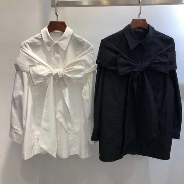 2020fw autumn women bow cotton long sleeve shirt blouse for female 2 color ddxgz21, White
2020fw autumn women bow cotton long sleeve shirt blouse for female 2 color ddxgz21, White