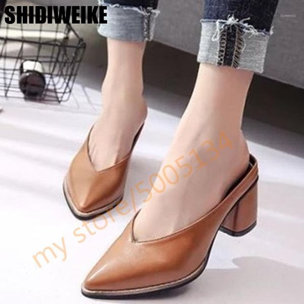 slippers 2021 arrival summer solid women pointed toe square heel ladies slides fashion mules shoes zapatos mujer1, Black
slippers 2021 arrival summer solid women pointed toe square heel ladies slides fashion mules shoes zapatos mujer1, Black