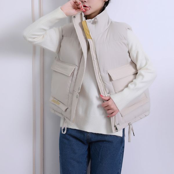 2021 newwomen's winter short vest collar sleeveless jacket women cotton padded thick oversized big pockets outwear female aw0q, Black;white
2021 newwomen's winter short vest collar sleeveless jacket women cotton padded thick oversized big pockets outwear female aw0q, Black;white
