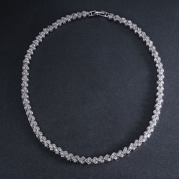 emmaya roman luxury 2.75mm cubic zircon inlay charm choker for women bride wedding necklace q1121, Silver
emmaya roman luxury 2.75mm cubic zircon inlay charm choker for women bride wedding necklace q1121, Silver
