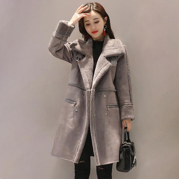 women's fur & faux 2021 suede coat winter thicken warm slim long overcoat female elegant turn down collar jacket 6q2377, Black
women's fur & faux 2021 suede coat winter thicken warm slim long overcoat female elegant turn down collar jacket 6q2377, Black