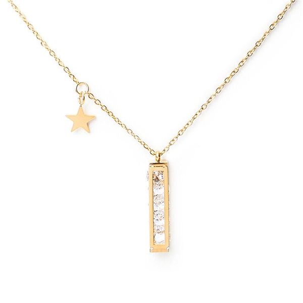 2021 new stainless steel necklace gold & rectangle pentagram star clear rhinestone jewelry gift 40cm(15 6/8") long, 1 pc, Silver
2021 new stainless steel necklace gold & rectangle pentagram star clear rhinestone jewelry gift 40cm(15 6/8") long, 1 pc, Silver