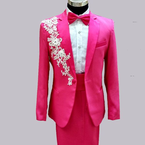 men's suits & blazers plus size men fashion casual slim embroidered rhinesotne set male singer dj stage performance prom host wedding b, White;black
men's suits & blazers plus size men fashion casual slim embroidered rhinesotne set male singer dj stage performance prom host wedding b, White;black