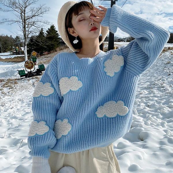 2020 winter crew neck pullover sweater women cute cartoon clouds printed sweater korean loose casual warm knitted women1, White;black
2020 winter crew neck pullover sweater women cute cartoon clouds printed sweater korean loose casual warm knitted women1, White;black