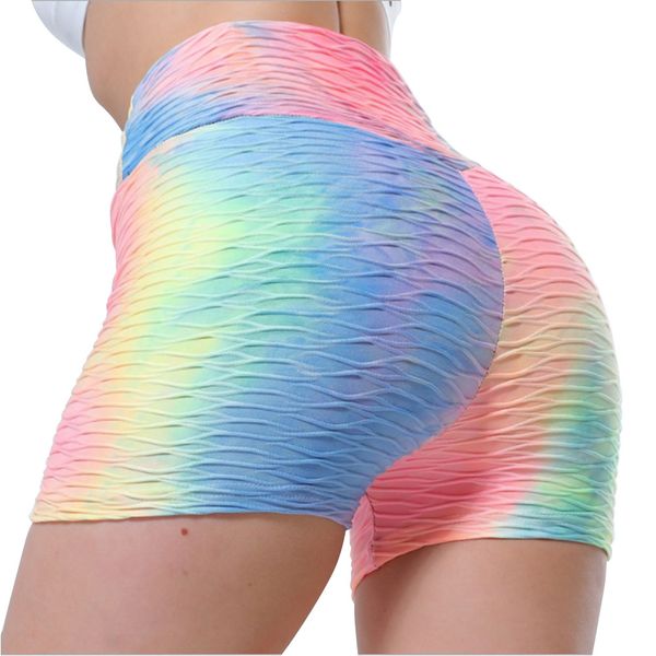 women's yoga shorts new tie-dye jacquard quick dry tight lift hip running fitness yoga pants shorts, White;black
women's yoga shorts new tie-dye jacquard quick dry tight lift hip running fitness yoga pants shorts, White;black