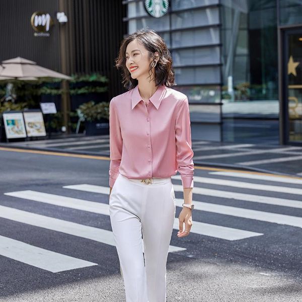 2021 new autumn elegant solid white pink female blouse long sleeve office lady shirt formal plus size clothing for women
2021 new autumn elegant solid white pink female blouse long sleeve office lady shirt formal plus size clothing for women