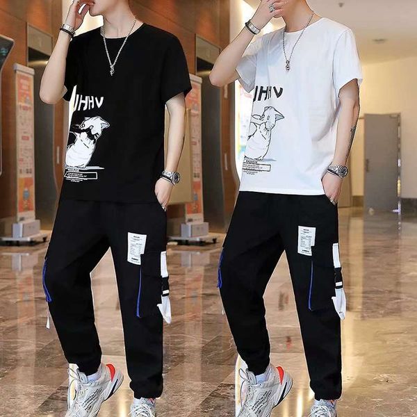 sports and leisure korean fashion set with handsome men's clothing 2020 summer new trend suit, Gray
sports and leisure korean fashion set with handsome men's clothing 2020 summer new trend suit, Gray