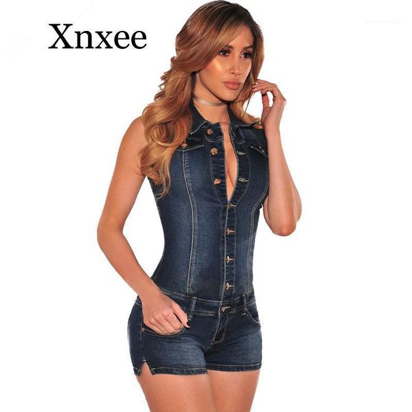 women's jumpsuits & rompers summer dark blue women jeans bodysuit sleeveless turn down collar denim playsuits cotton short womens jumps, Black;white
women's jumpsuits & rompers summer dark blue women jeans bodysuit sleeveless turn down collar denim playsuits cotton short womens jumps, Black;white