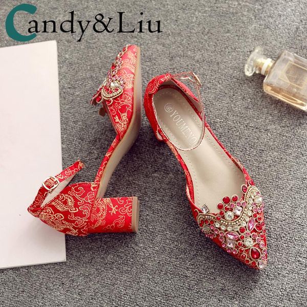 sandals wedding shoes women crystal 2021 bridal red high heels chunky heel pregnant chinese, Black
sandals wedding shoes women crystal 2021 bridal red high heels chunky heel pregnant chinese, Black