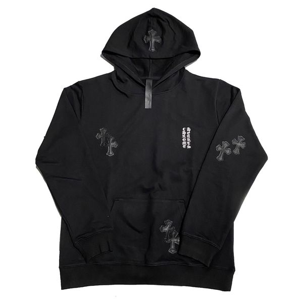 ch blcgg crosin autumn and winter new leather cross hooded pullover for lovers, Black
ch blcgg crosin autumn and winter new leather cross hooded pullover for lovers, Black