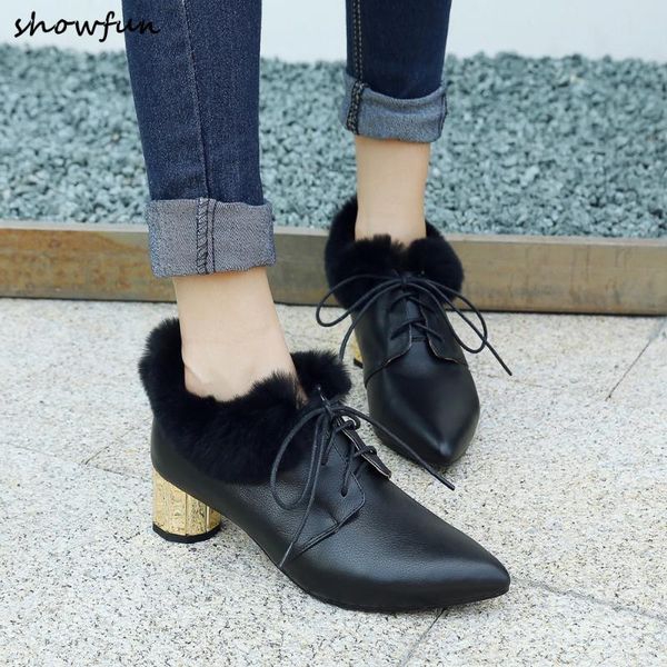 plus size 33-40 women's winter fur pumps brand designer lace-up pointed toe white low heels pumps fashion style comfort shoes, Black
plus size 33-40 women's winter fur pumps brand designer lace-up pointed toe white low heels pumps fashion style comfort shoes, Black