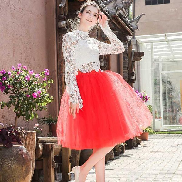 new fashion 6 layers 65cm tulle skirts women's black gray white tulle skirt elastic high waist pleated midi skirt clothing1
new fashion 6 layers 65cm tulle skirts women's black gray white tulle skirt elastic high waist pleated midi skirt clothing1
