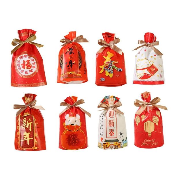 50 pcs chinese new year candy bundles gifts nougat snowflakes biscuit packaging bag