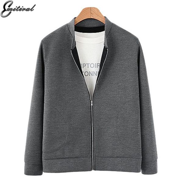 women's jackets 2021 european autumn winter casual neoprene zipper long sleeves coats plus size grey women clothing, Black;brown
women's jackets 2021 european autumn winter casual neoprene zipper long sleeves coats plus size grey women clothing, Black;brown