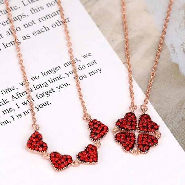 pendant necklaces hiyong fashion four heart clover lucky necklace women love split folding rose gold clavicle chain red, Silver
pendant necklaces hiyong fashion four heart clover lucky necklace women love split folding rose gold clavicle chain red, Silver