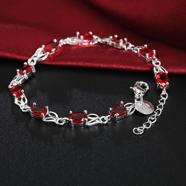 new 925 sterling silver bracelets for women wild red crystal chain fashion lady wedding party christmas gifts jewelry, Black
new 925 sterling silver bracelets for women wild red crystal chain fashion lady wedding party christmas gifts jewelry, Black