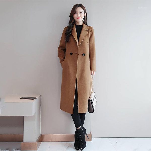 woolen coat women's loose spring autumn long-sleeved wool outwear black one buckle popular overcoat mother clothing mujer z4361
woolen coat women's loose spring autumn long-sleeved wool outwear black one buckle popular overcoat mother clothing mujer z4361